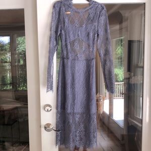 NBD grey/light purple midi dress (from Revolve)